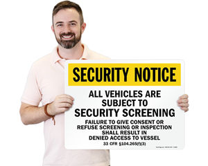 Maritime Security Notice Signs