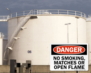 No Smoking, No Matches, No Open Flames Signs