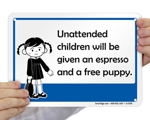 Parental Supervision Required Signs