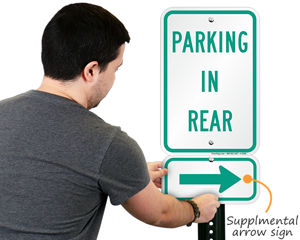 Parking arrow sign