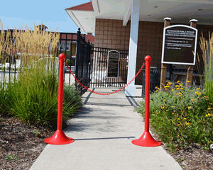 Plastic stanchion for entrances