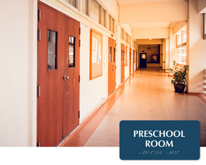 Preschool Room Tactiletouch Braille Sign