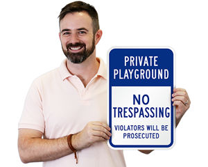 Private Playground No Trespassing Sign