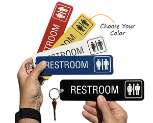 Restroom key tags