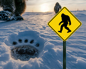 Big Foot Warning Sign