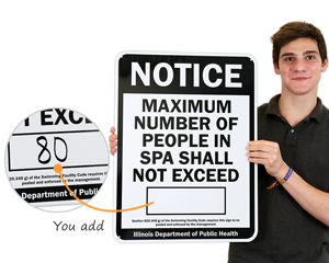 Spa capacity sign