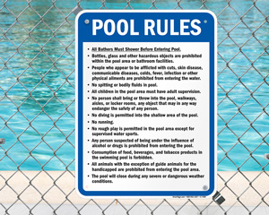 Pool rules signs