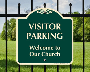 Visitor Parking Welcome To Church Sign