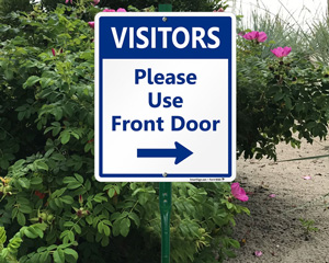 Visitor Security Arrow Sign