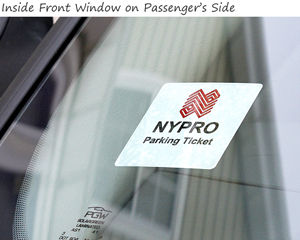 Windshield parking permit decal
