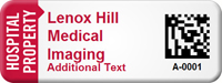 Personalized 2D Hospital Property Barcode Asset Tag