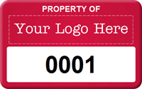 Asset Label Property of Company Name with Numbering