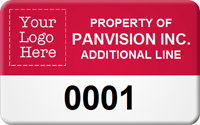 Asset Label Property of Company Name with Numbering