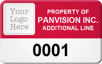 Asset Label Property of Company Name with Numbering