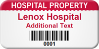 Custom Hospital Property Asset Tag with Barcode