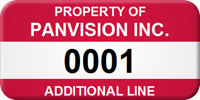 Asset Label Property of Company Name with Numbering
