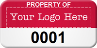 Asset Label Property of Company Name with Numbering