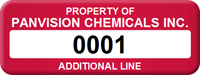 Asset Label Property of Company Name with Numbering