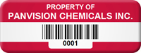 Asset Label Company Name with Barcode