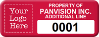 Asset Label Property of Company Name with Numbering