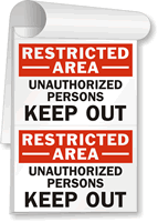 Restricted Area Unauthorized Persons Keep Out Sign Book