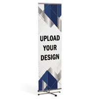 Cross Single Banner Adjustable Height Aluminum Stand With Custom Upload Your Own Design Banner