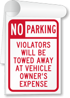 No Parking Violators Towed Away Sign Book