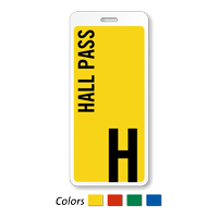 School Hall Pass ID, Letter H Pass