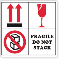 Fragile Do Not Stack Label