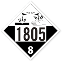 UN1805 Phosphoric Acid Placard
