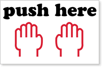 Packing Push Here Label
