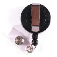 Economy Badge Reel, Clip On   Black