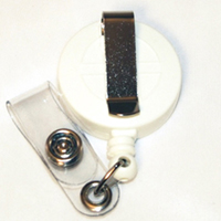 Economy Badge Reel, Clip On   White