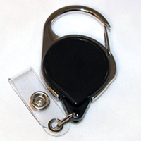 Badge Reel   No Twist Carabiner   Black