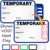 Tab Expiring Temporary Labels Book