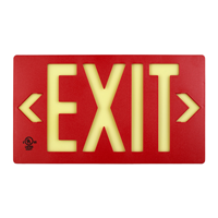Red Molded Photoluminescent Exit Sign