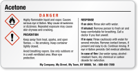 Customizable GHS Label, Add Chemical Name, Pictos, Hazards
