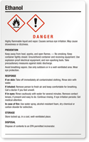 Ethanol Danger Large GHS Chemical Label