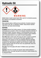 Hydraulic Oil Chemical GHS Label 5in. x 3.5in.
