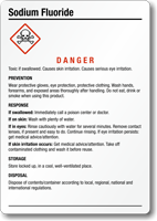 Sodium Fluoride Chemical GHS Label 5in. x 3.5in.