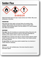 Solder Flux Chemical GHS Label 5in. x 3.5in.