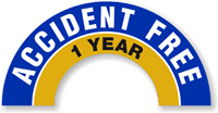 Accident Free 1 Year Hard Hat Decals