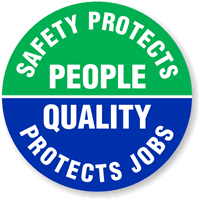 Safety People Quality Protects Jobs Hard Hat Labels