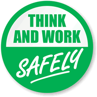 Think Work Safely Hard Hat Labels