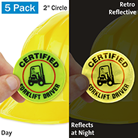 Certified Forklift Driver Hard Hat Label