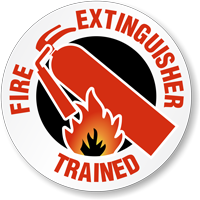 Fire Extinguisher Trained Hard Hat Decals