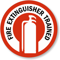 Fire Extinguisher Trained Hard Hat Decals
