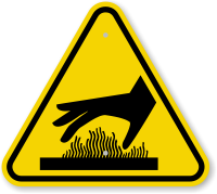 ISO Burn Hazard Hot Surface Underneath Symbol Sign