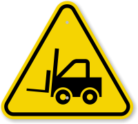 Forklift Hazard ISO Symbol Warning Sign