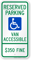 Illinois Reserved Parking Van Accessible Sign